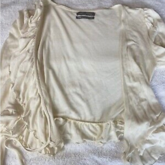URBAN OUTFITTERS women's wrap blouse top with ruffle sleeve size XS - Picture 2 of 7